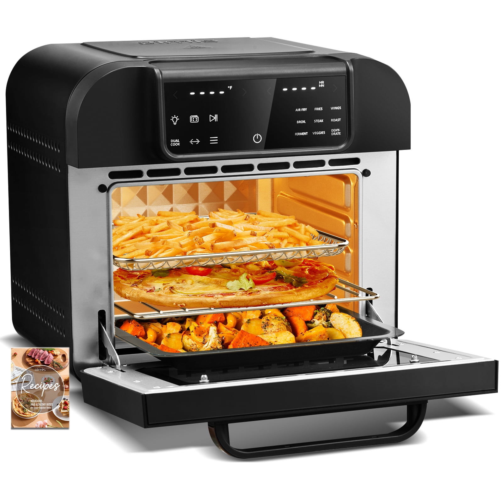 Beelicious 19-In-1 Large Digital Convection Air Fryer Toaster Oven Combo  With Rotisserie And Dehydrator 1800W