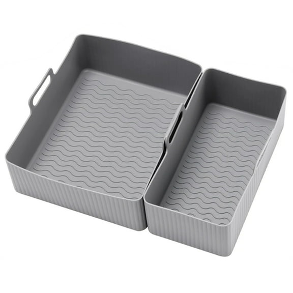 Air Fryer Tray Air Fryer Liner Basket Reusable Oven Baking Tray Non-Stick Pizza Baking Tray B,1 set * baking sheet,Grey