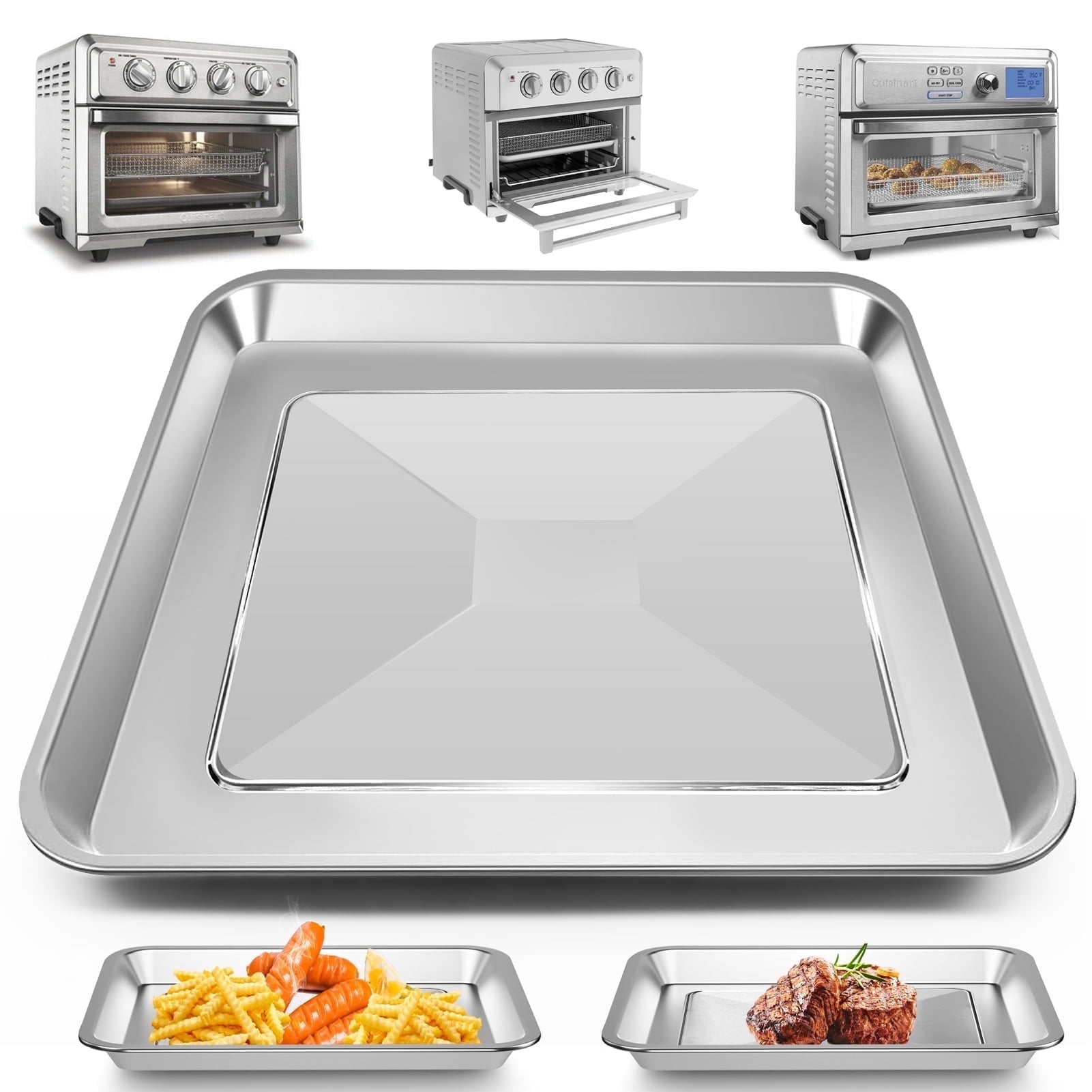Bandeja de repuesto para freidora de aire para horno tostador Cuisinart TOA-60 TOA-65 TOA-70, canasta de malla de acero inoxidable de 12.2*11'' para freidora de aire, accesorios, apta para lavavajillas