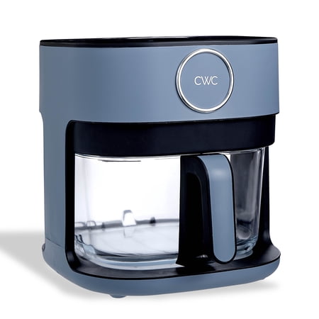 COOK WITH COLOR Air Fryer, 5.2Qt Glass Air Fryer, 1400W, 8 Presets, Gray