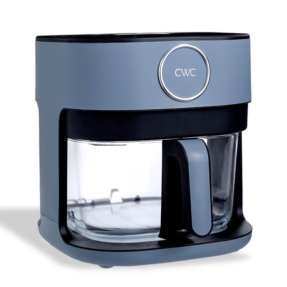 COOK WITH COLOR Air Fryer, Glass Basket, 5.5Qt, 1400W with 8 Presets, Gray