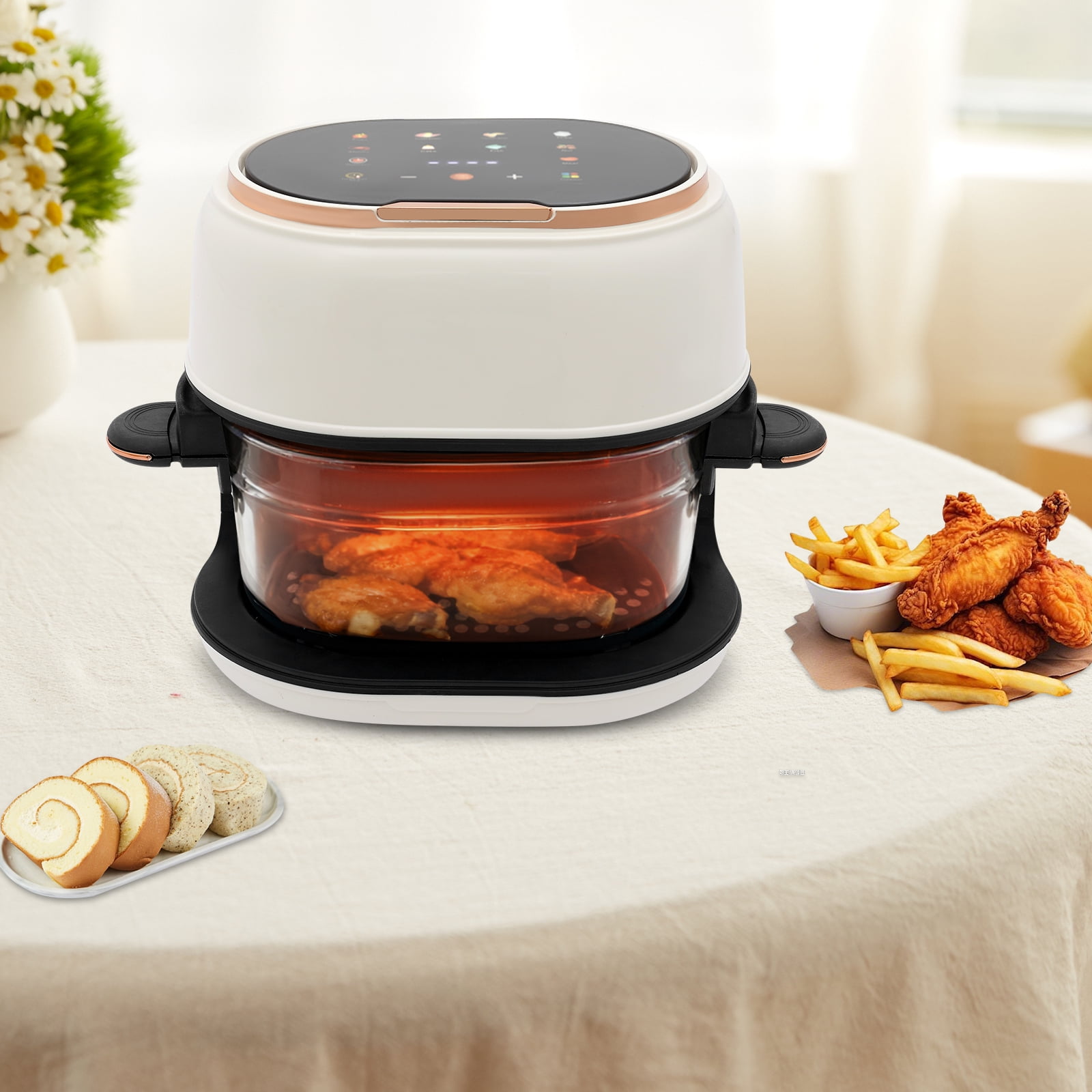 Air Fryer with Touch Screen, Hot Air Fryer, Visible Baking Basket Air Fryer