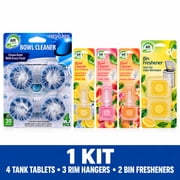 Air Fusion 3-in-1 Bathroom Odor Control Kit, Tank Tablets, Rim Hangers & Bin Fresheners, 1 Kit