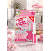 Air Fusion Floral Toilet Cleaning Gel Stamp Kit, 4 Gel Packs + 1 Dispenser, Up to 240 Days Freshness, Cleans and Freshens with Every Flush