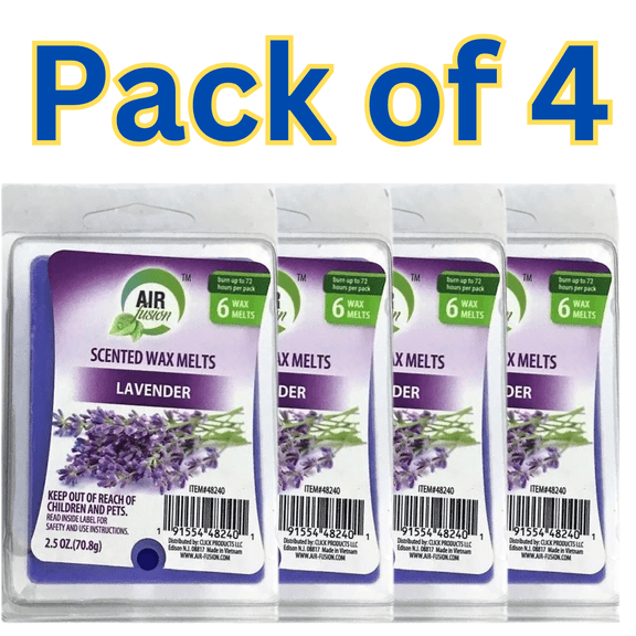 Air Fusion Lavender Scented Wax Melts 2.5 oz(70.8 g) Each 6 Wax Melts Pack of 4
