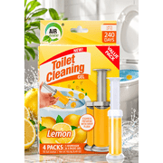 Air Fusion Lemon Toilet Cleaning Gel Value Pack, Includes 1 Dispenser & 4 Gel Stamp Refills 56 Total Gel Stamps, 6.43 oz