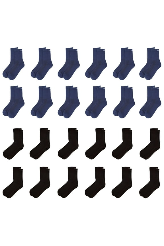 Brown Crew Length Cushioned Cotton Socks for Men and Women Free Size - Pack of 24