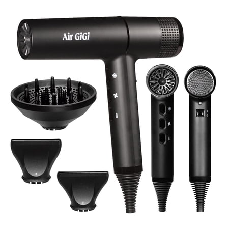 Air Gigi Hair Dryer Salon Professional 2000W Ultra Light & Quiet Blow Dryer - 110,000 RPM Brushless Motor w/Diffuser, Concentrator Attachments - Auto Clean Filter
