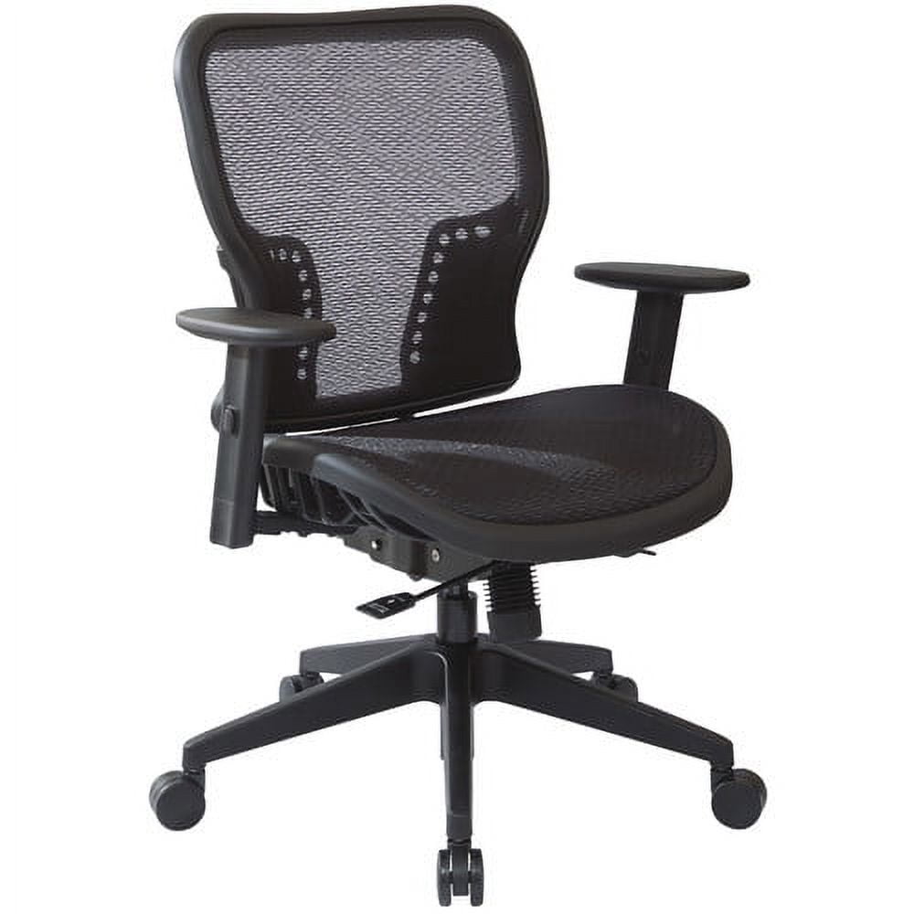 Black Mesh Mid-Back Executive Chair with Adjustable Arms