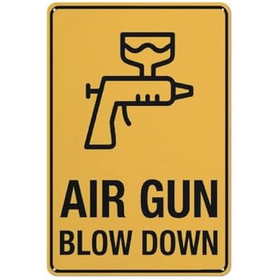 Air Gun Blow Down Sign 12 X 8 Inch Metal Sign, Rustproof Aluminum, Multicolor