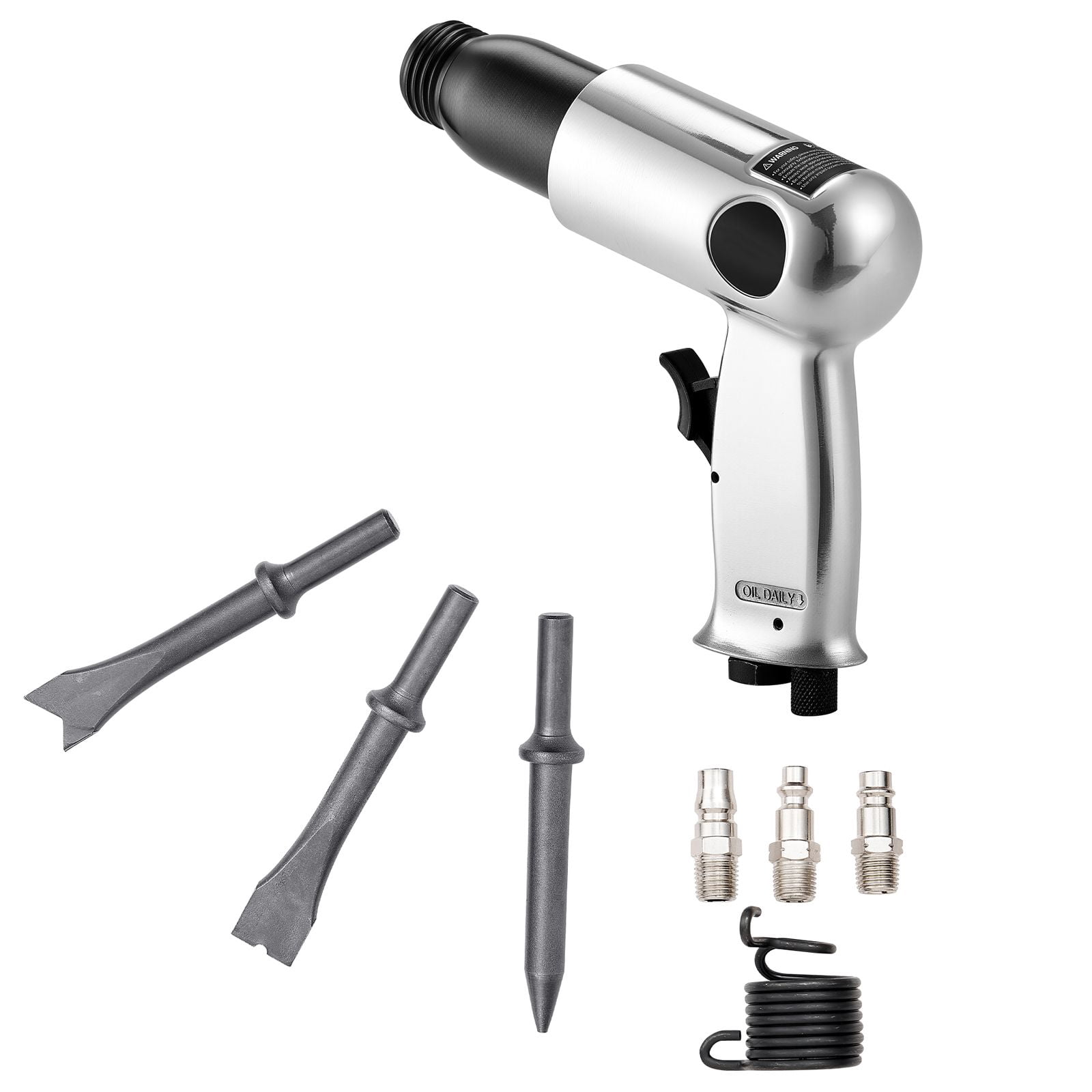 Air Hammer 3500 BPM 2.76 Inch Stroke 4 Chisels Pneumatic Hammer for Metal Concrete Cutting Bolt Removal