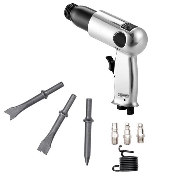 Air Hammer 3500BPM Pneumatic Chisel Tool with 2.76 Inch Stroke and 4 Chisels Compact Pistol Grip for Cutting Punching Scraping