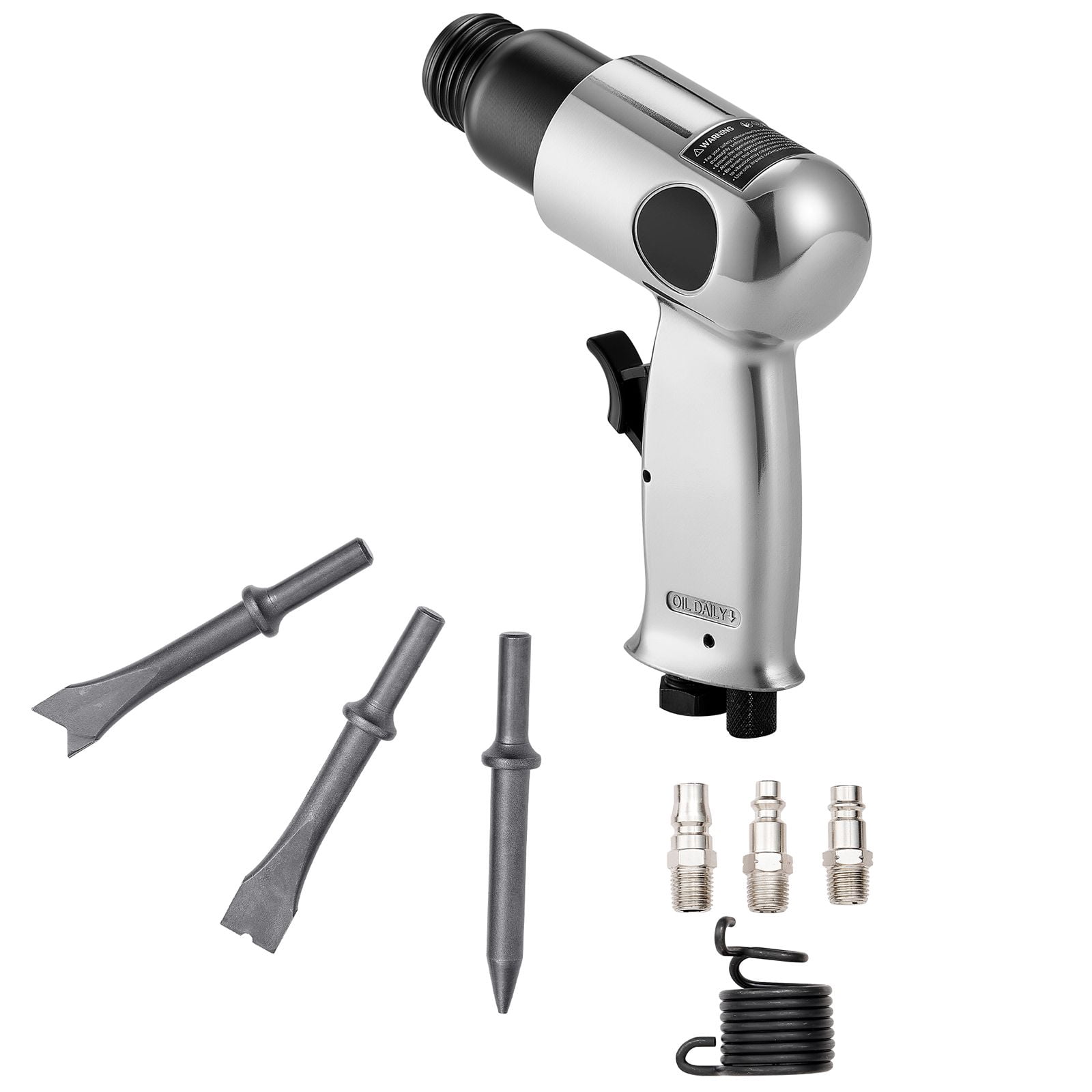 Air Hammer 4500 BPM Pneumatic Hammer 1.57 in Stroke 4 Chisels Round ...