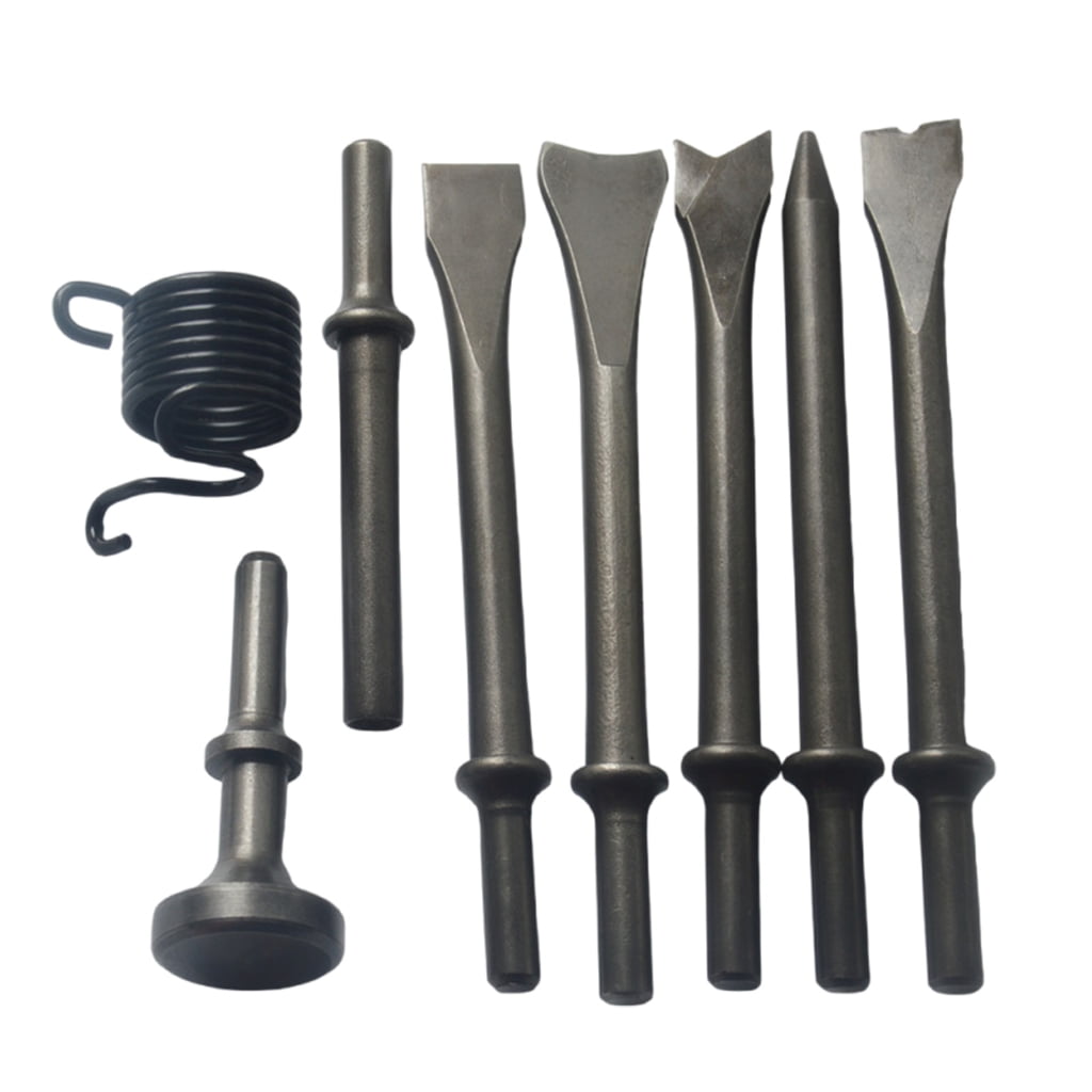 Heavy Duty Pneumatic Chisel Set – Smoothing Air Hammer Bits With Spring, Carbon Steel, For Automotive & Construction
