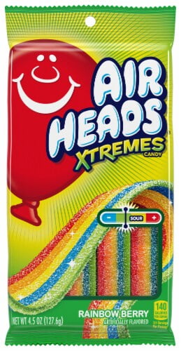 Air Heads Rainbow Berry Xtremes Chewy Candy 4.5 oz - Pack of 2