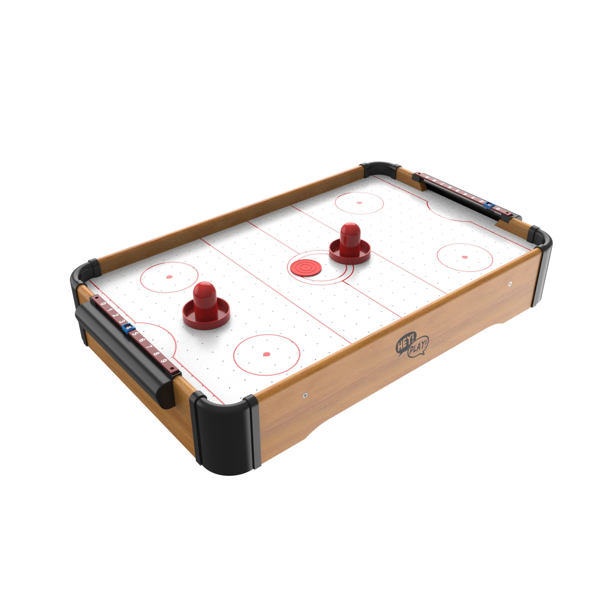 22'' Brown Wood Tabletop Air Hockey Game Set