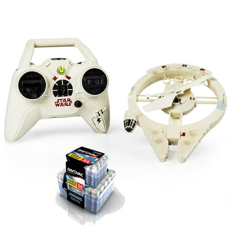 Air Hogs Star Wars Remote Control Millennium Falcon & Rayovac Battery Bundle