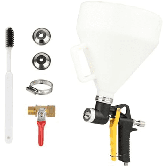 Air Hopper Texture Gun, 1.3 Gallon Hopper Gun with Handle, 3 Nozzles 4.0, 6.0, and 8.0mm$$Tools & Hardware Other