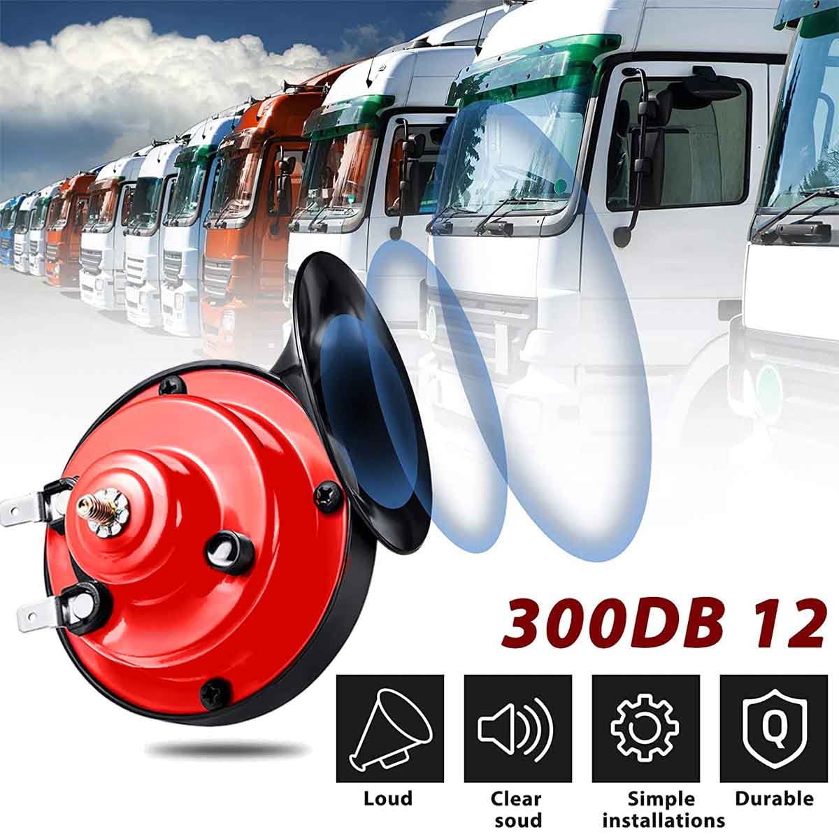 Air Horn, 300DB Super Loud Boat Horn Marine 12V Waterproof Electric