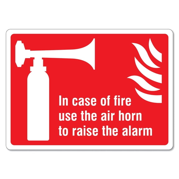 Air Horn Fire Sign Safety Signs Fire Safety Signs Metal Tin Sign Caution Danger Safety Security Warning Notice Signs (Aluminum) Size: 8 x 12 inch