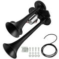 thumbnail image 1 of Air Horn Kit, Super Loud Triple Trumpet Electric Truck Train Car Horn for Any 12V Vehicles Silver, 1 of 5