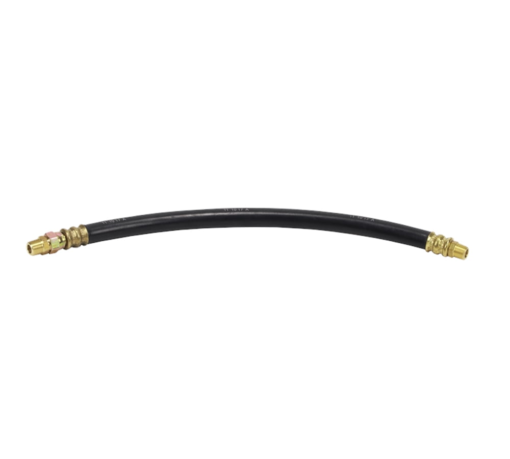 Air Brake Hose Assembly 18" x 3/8"-18 for Semi Trucks | 1/2" ID 3/8" NPT 225 PSI 1 Fixed 1 Swivel DOT FMVSS106 SAE J1402 | Replaces 16318