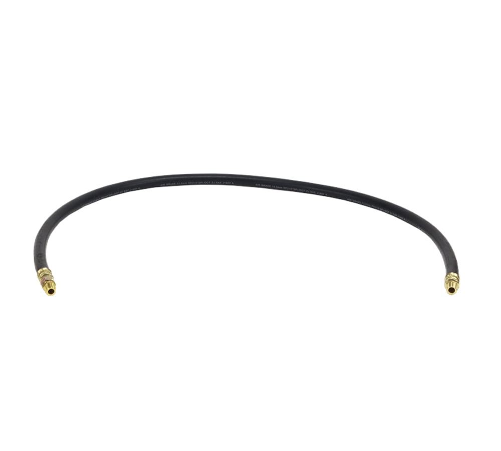 Air Brake Hose Assembly 56" x 3/8"-18 for Semi Trucks | 1/2" ID 3/8" NPT 225 PSI 1 Fixed 1 Swivel DOT FMVSS106 SAE J1402 | Replaces 16356 148056 18156 21329 HE0856 JH0856 R955505-56BK