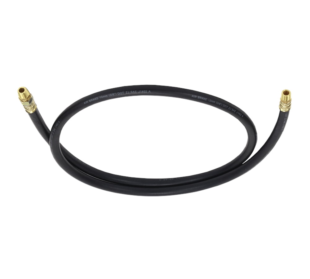 Air Brake Hose Assembly 84" x 3/8"-18 for Semi Trucks | 3/8" ID 3/8" NPT 225 PSI 1 Fixed 1 Swivel DOT FMVSS106 SAE J1402 | Replaces 16684 16184-66 146084 21145 453284 HE0684 JH0684
