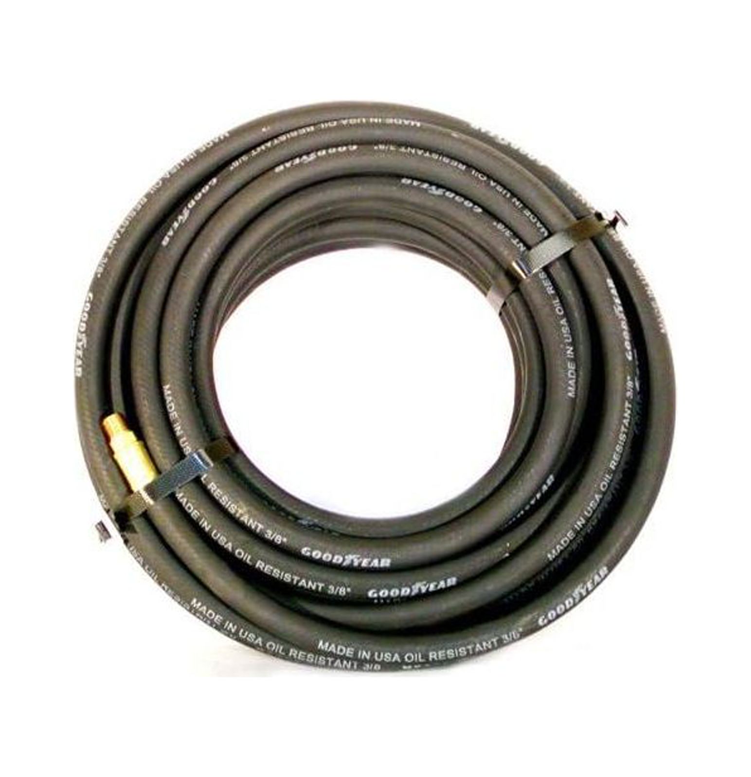 Air Hose Continental BLACK RUBBER 250psi 3 8 X 25 W Brass Fittings air-hose-continental-black-rubber-250psi-3-8-x-25-w-brass-fittings