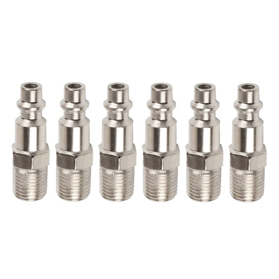Air Hose Quick Connect Fitting 1/4 Inch NPT Male Thread Spring Loaded Coupler With Built-In Valve Heat Treated Iron For Pneumatic Tool Swapping Tasks