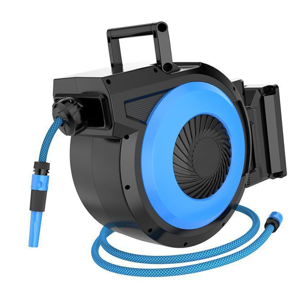 Air Hose and Water Hose Reel with Automatic Rewinder System Suitable for Watering Task Residential Landscaping Detailing