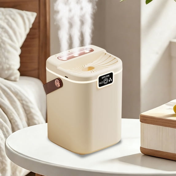 Air Humidifier for Bedroom with Three Spray, 2L Quiet Cool Mist Humidifier for Plants Dorm Room Office Home Car Personal Humidificador with Top Water Inlet & 4 Mist Modes & Night Light
