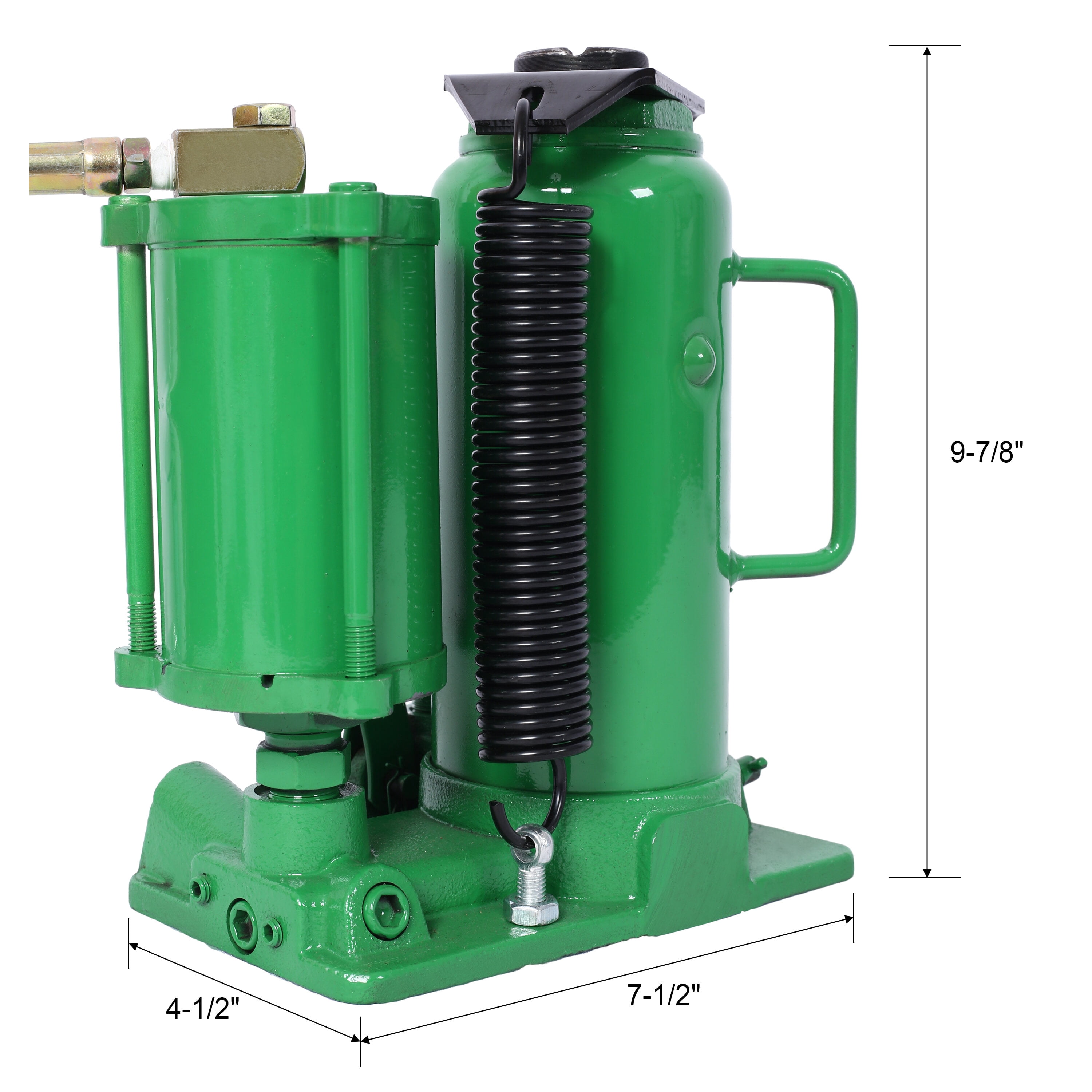 Air Hydraulic Bottle Jack, 12 Ton/24000 LBS All Welded Bottle Jack, 9.8-19.3 inch Lifting Range, Manual Handle and Air Pump, for Car, Pickup, Truck, RV, Auto Repair, Industrial Engineering ,Green