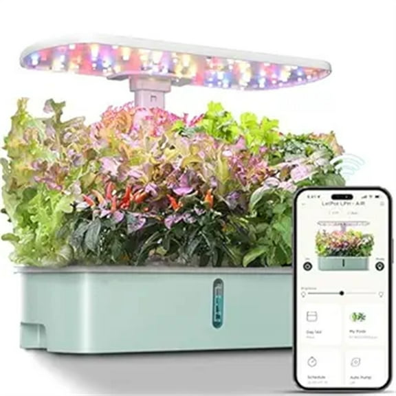 -Air Hydroponics Growing System Kits, APP & WiFi Controlled Smart Indoor Garden with Adjustable 24W Grow Light Full Spectrum, 10 Pods Planter Indoor Gardening for Gifts, Kitchen, Vetable