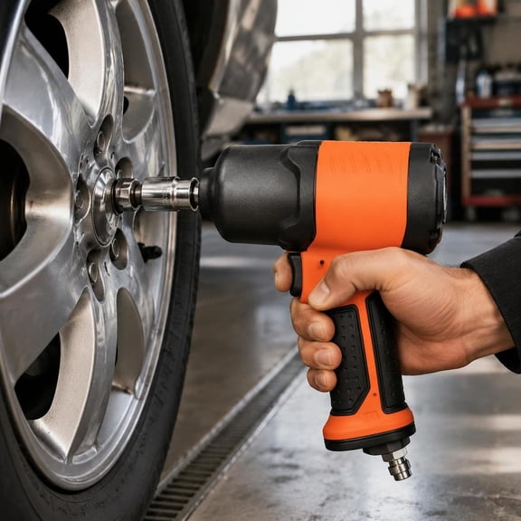 Air Impact Wrench, 1/2 Inch, Pneumatic, 1100 Ft-Lbs Reverse Torque, 7500 Rpm, 4-Speed Adjustable
