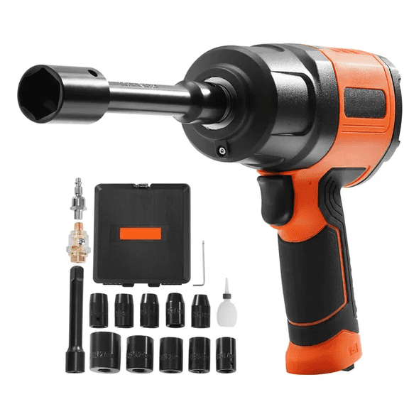 Air Impact Wrench 1/2 Square Drive 1400ft-lb Nut-busting Torque Twin Hammer 90-120PSI 4Position Regulator Lightweight Steel