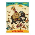 thumbnail image 1 of Air India - There is an Air about India - Maharajah in Howdah (Carriage) on Regal Elephant - Vintage Airline Travel Poster c.1965 - Fine Art Matte Paper Print (Unframed) 20x26in, 1 of 4
