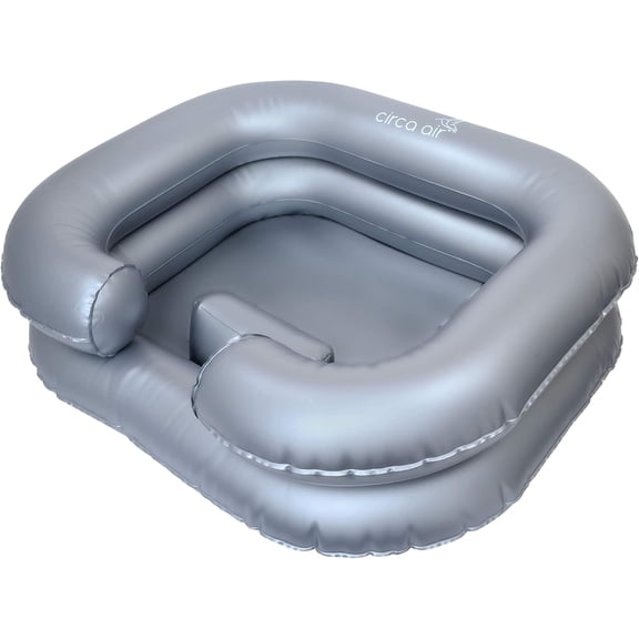 Air Inflatable Hair Washing Basin For Bedridden - Wash Hair In Bed With Shampoo Basin. Portable Shampoo Bowl With Pillow For Extra Comfort. The Perfect Inflatable Sink For Locs Detox