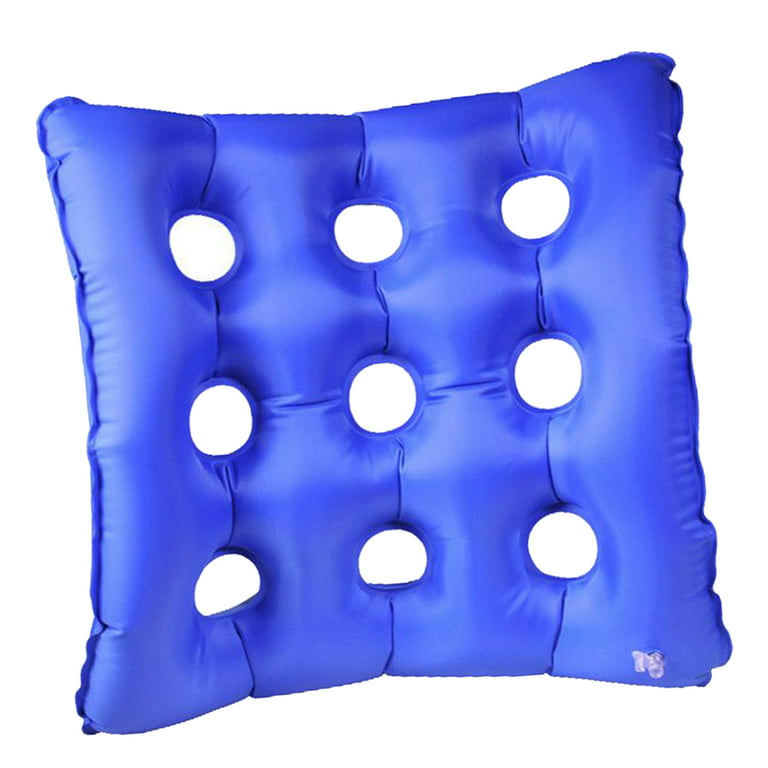 Air Inflatable Seat Cushion Surgery Bed Sores Hemorrhoids Back Blue 