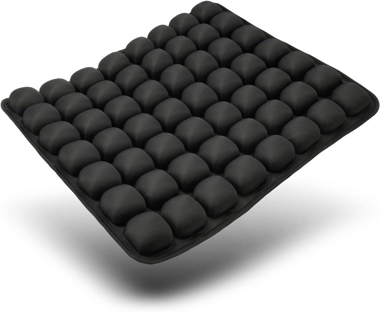 Air Inflatable Travel Seat Cushion, Portable Breathable Comfort Cushion, 56 Air Bubble Design for Airplane, Car, Office Chairs & Home Living – Lightweight & Ergonomic Support,18” x 16” (Black)