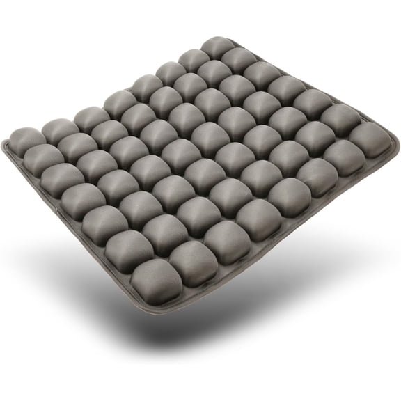 Air Inflatable Travel Seat Cushion, Portable Breathable Comfort Cushion, 56 Air Bubble Design for Airplane, Car, Office Chairs & Home Living – Lightweight & Ergonomic Support,18” x 16” (Black)