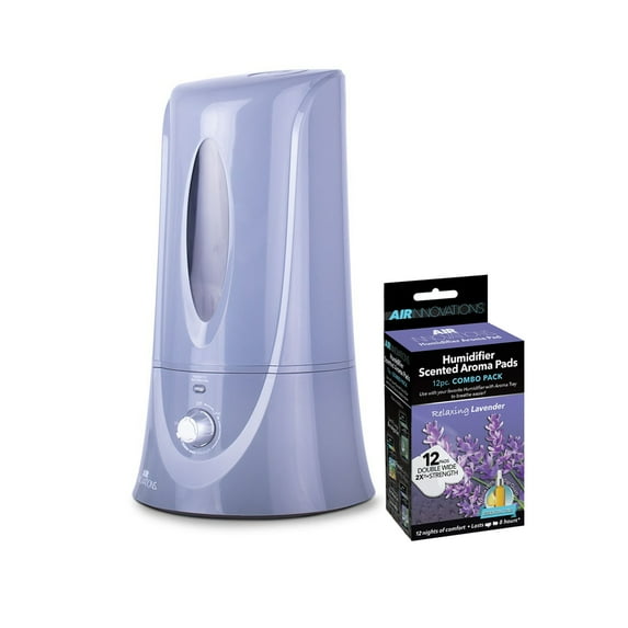 Air Innovations 1.1 Gallon Cool Mist Humidifier w/ 12 Pack Essential Oil Refills