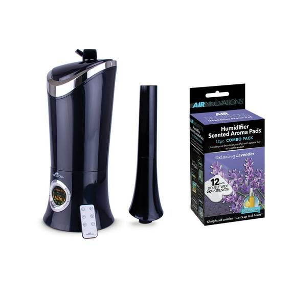 Air Innovations MH-701BA Ultrasonic Cool Mist Humidifier with Refills (12 Pack)
