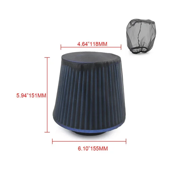 Air Intake Filter Sock Cover for Cold Air Filter Protect Wrap DustProof 6inch