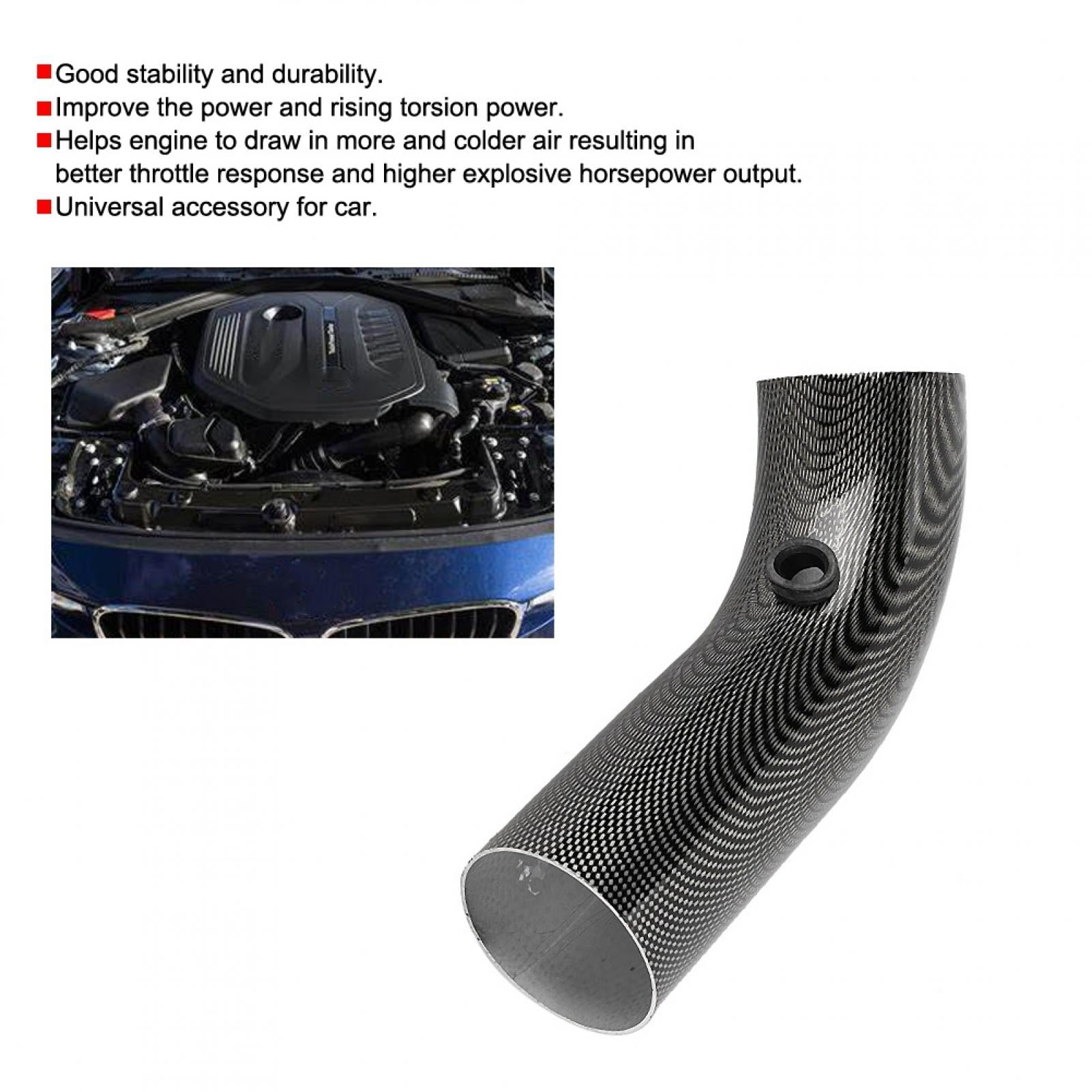 Air Intake Pipe, Universal Car 75mm Inlet Carbon Fiber Look Steel Cold