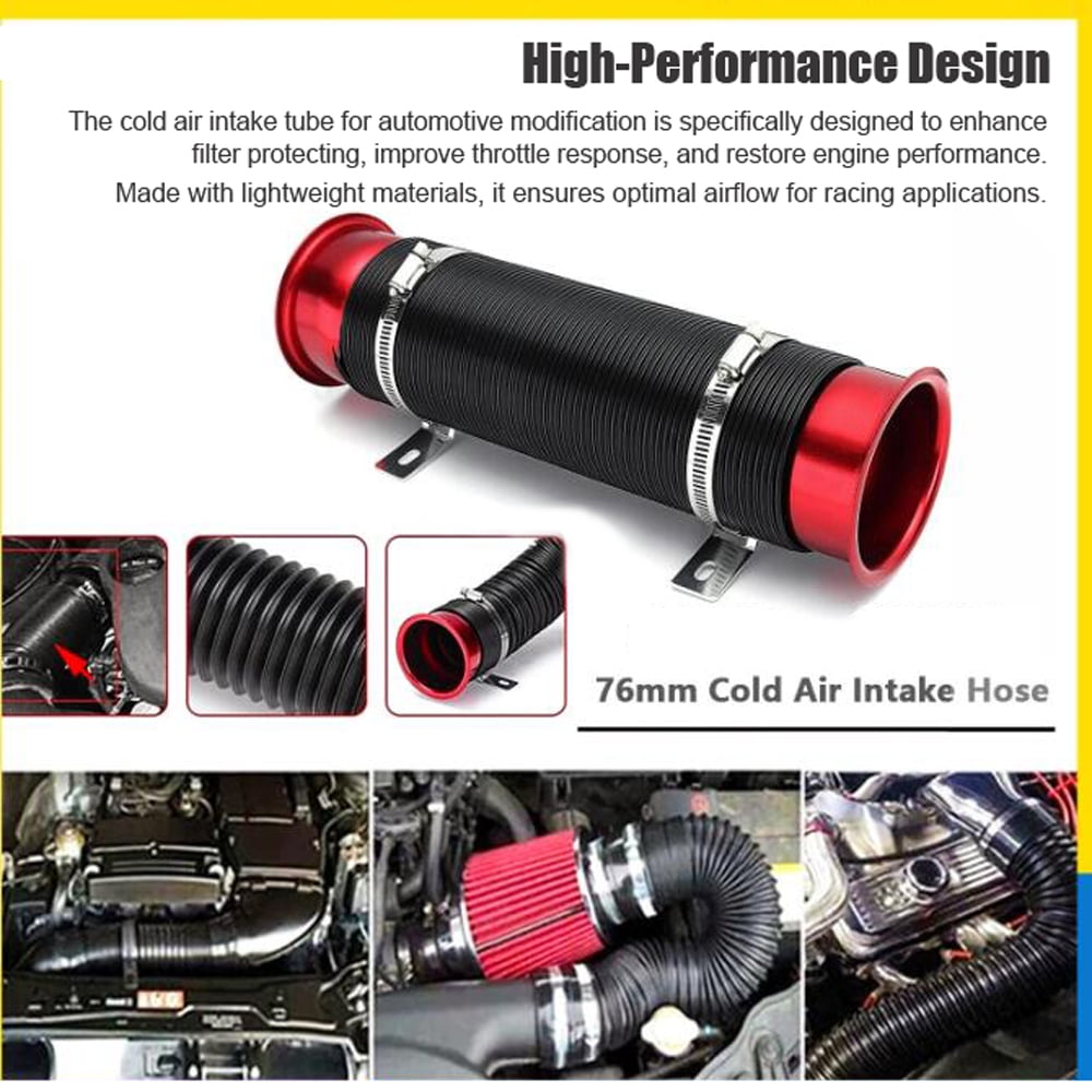 Air Intake Tube,Intake Pipe Inlet Adjustable 3 76mm Cold Air