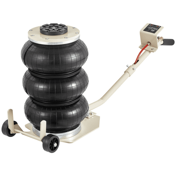 Air Jack 3 Ton/6600 lbs Triple Bag, 17.7 inch Lift, Fast Pneumatic Jack for Cars, Garage & Repair with Long Handles