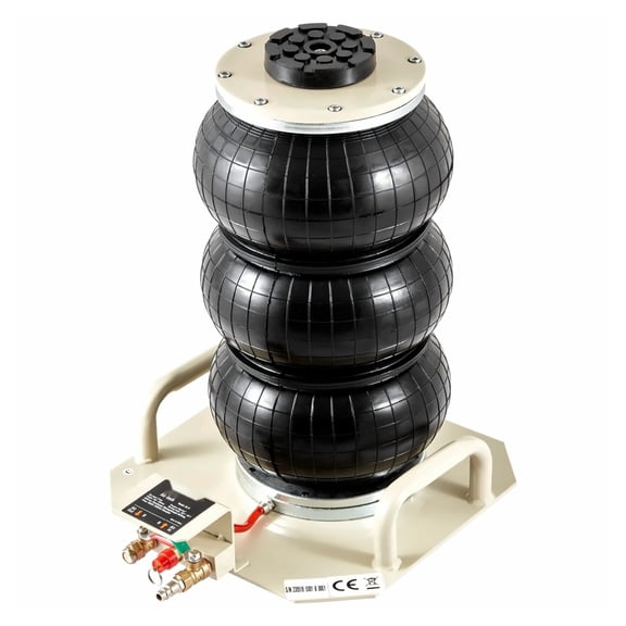 Air Jack 3 Ton, 6600lbs Triple Bag Pneumatic Jack, 5.5-17.7in Lift, Fast Lifting Airbag Jack with Handles for Car SUV Garage Repair - White