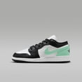 thumbnail image 1 of Big Kid's Jordan 1 Low White/Black-Green Glow (553560 131) - 5.5, 1 of 5