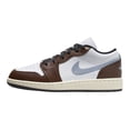 thumbnail image 1 of Air Jordan 1 Low SE Big Kids' Shoes Color: White/Black/Sail/Blue Grey Size: 5.5Y, 1 of 5
